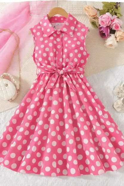 Dreamy Pink Polka Collar Dress
