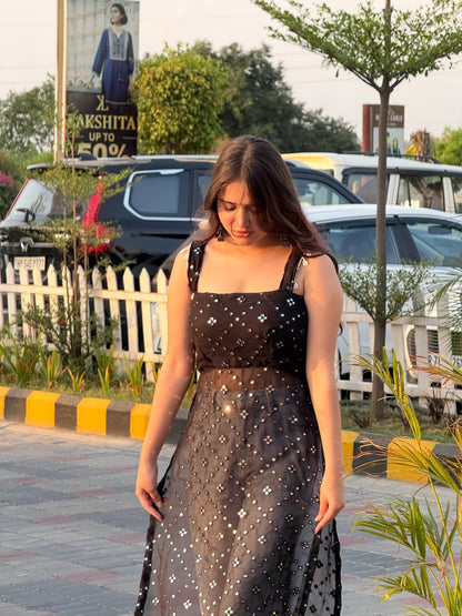 Upasna’s Black Embroidered Gulnaz Kurta