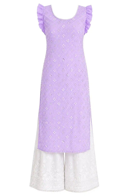 Surabhi's Lilac Gulnaz Frill Kurta
