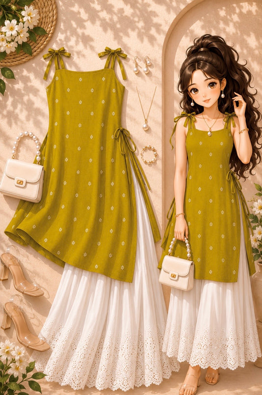 Olive Green Embroidered Gulnaz Kurta