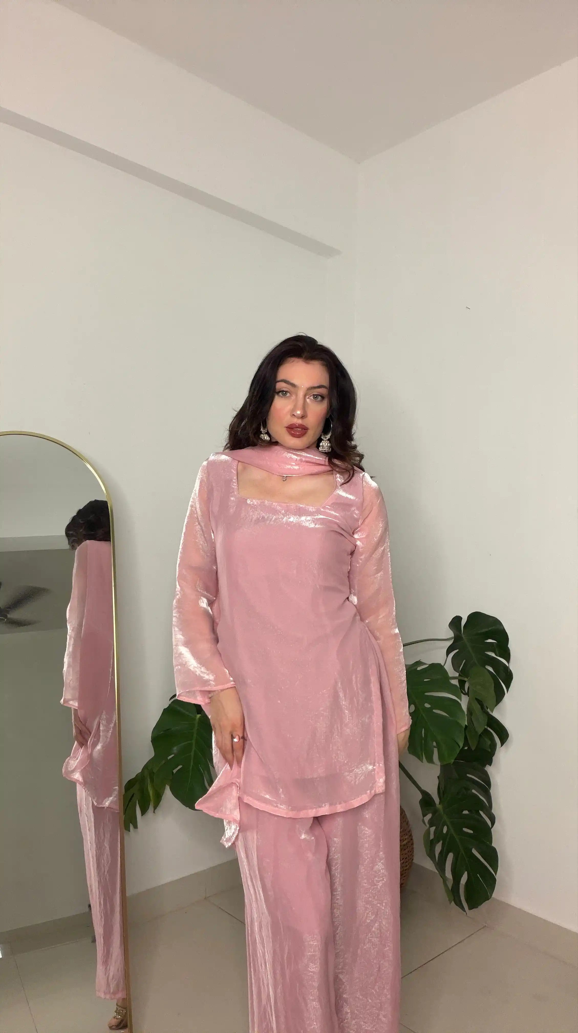 Blush Pink Back Tie Gulnaz Set
