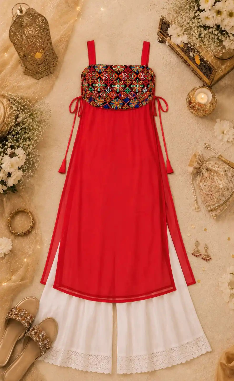 Sukhmani’s Scarlet Red Dori Gulnaz Kurta