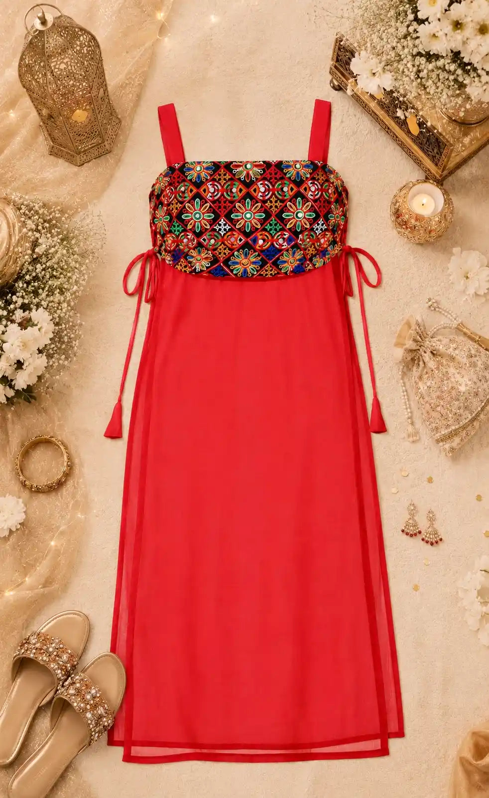 Sukhmani’s Scarlet Red Dori Gulnaz Kurta