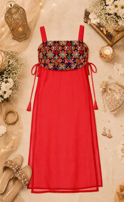 Sukhmani’s Scarlet Red Dori Gulnaz Kurta