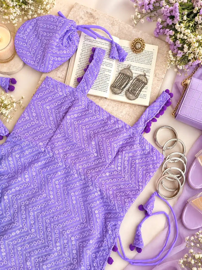 Embroidered Blush Lilac Gulnaz Kurta