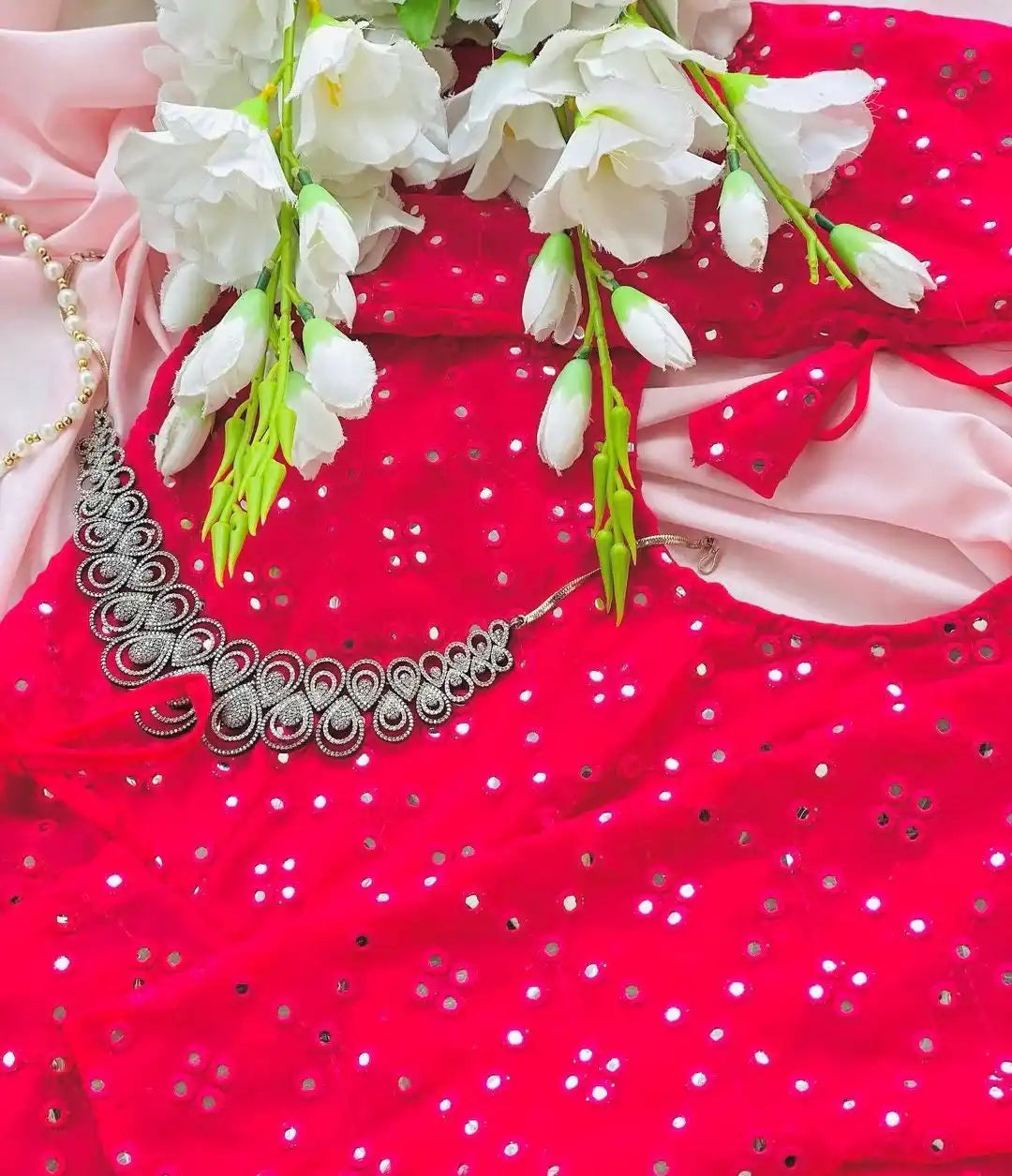 Hot Pink Mirror Gulnaz Anarkali - Passion for Fashion by Shivani