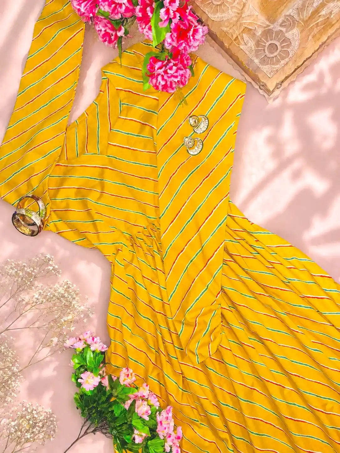 Mulmul Lehriya Jaipuri Twirl Kurta