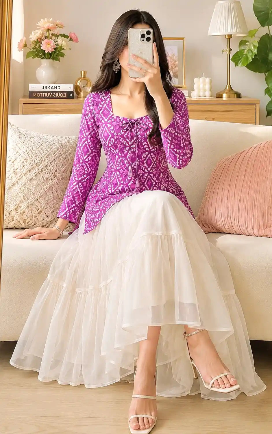 Pink Batique Gulnaz Short Kurta