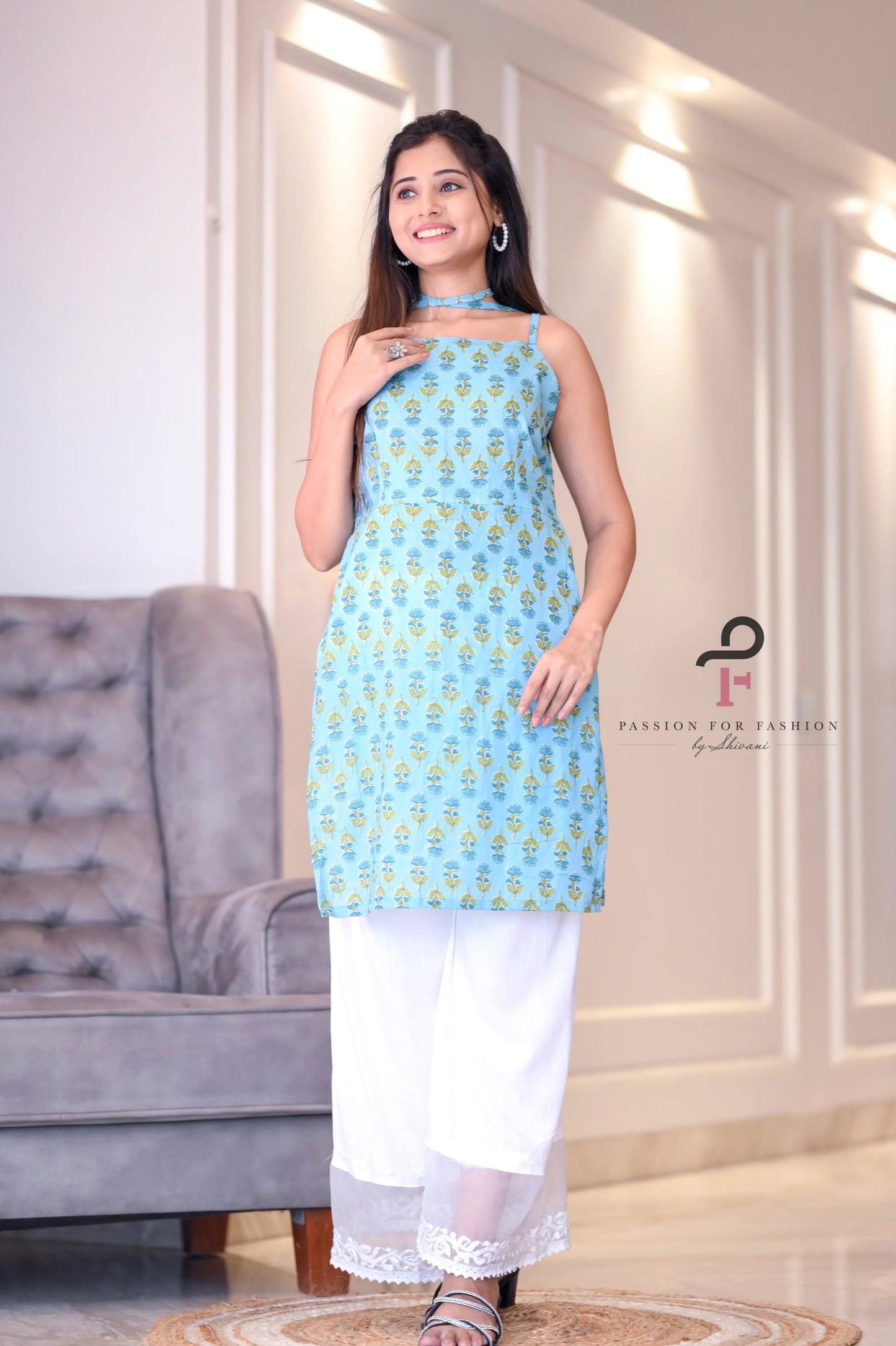 Blue Block Jaipuri Rangriti Budget Kurta