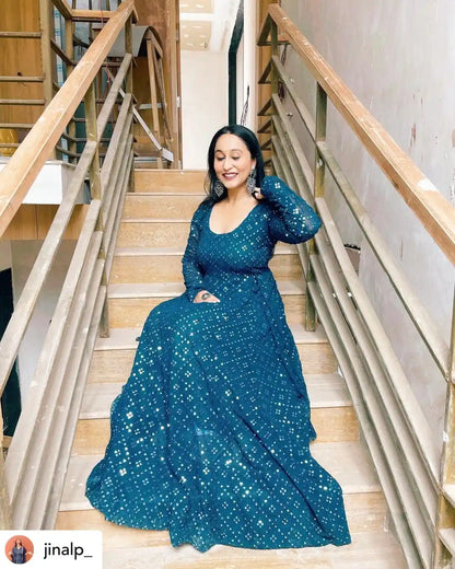 Jinal's Gulnaz Embroidered Twirl Anarkali