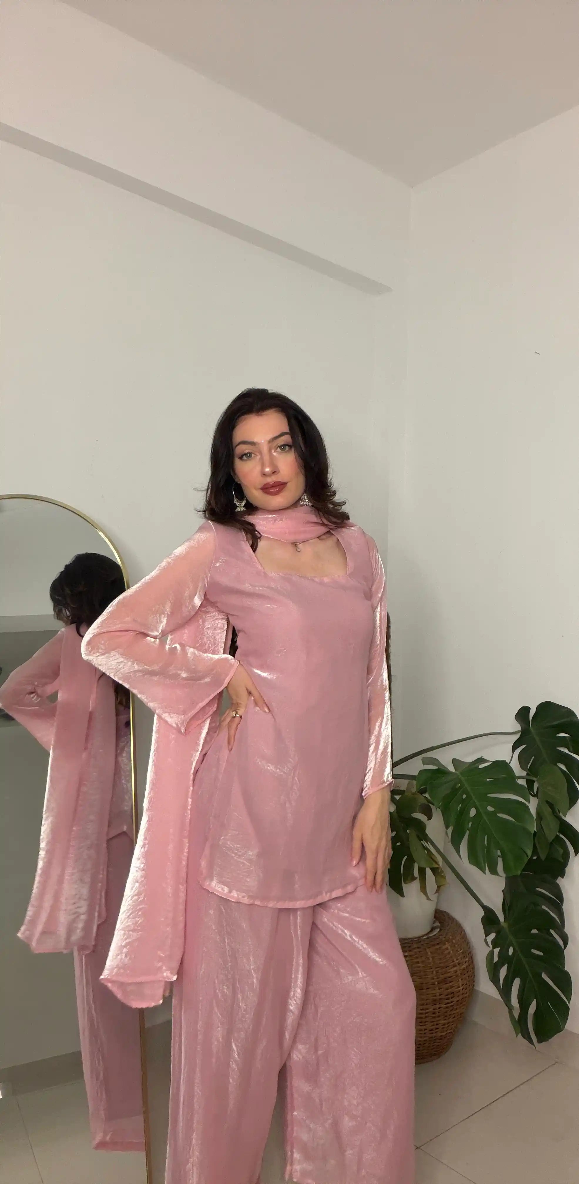 Blush Pink Back Tie Gulnaz Set