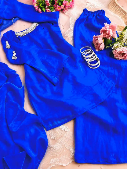 Royal Blue Solid Gulnaz Suit Set
