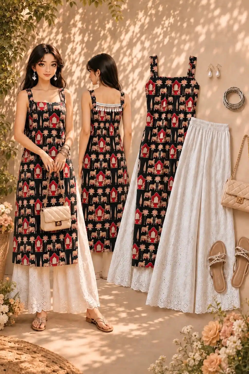 Black Worli Shell Gulnaz Kurta