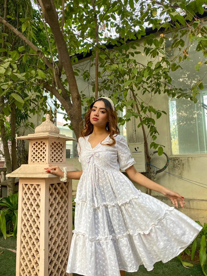 Ivory Bloom Tier Dress