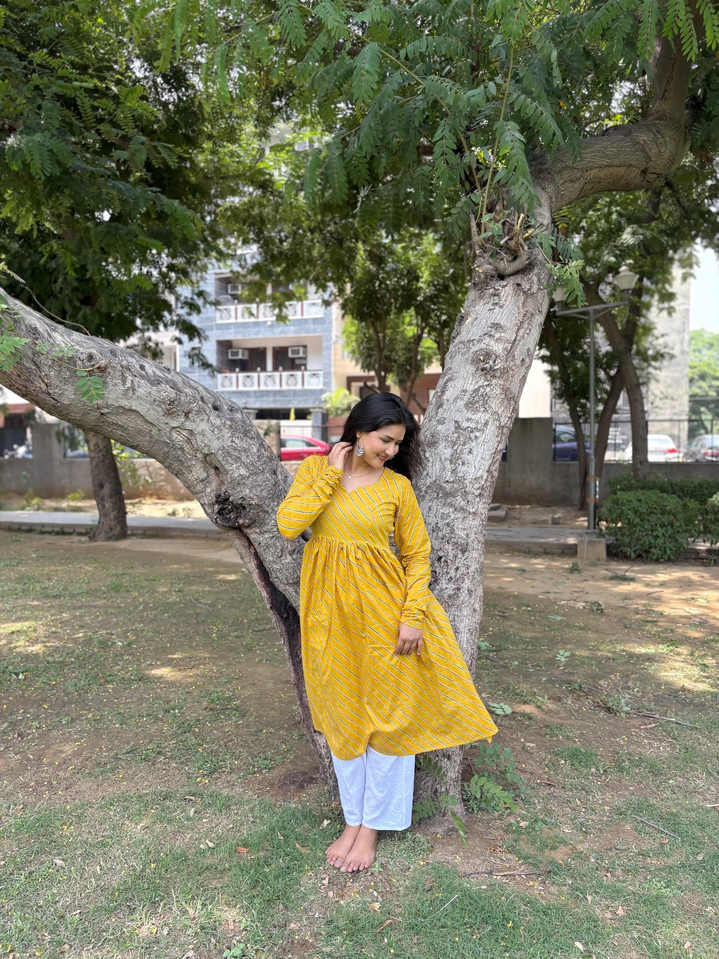 Mulmul Lehriya Jaipuri Twirl Kurta