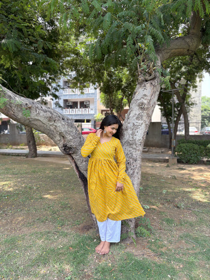 Mulmul Lehriya Jaipuri Twirl Kurta