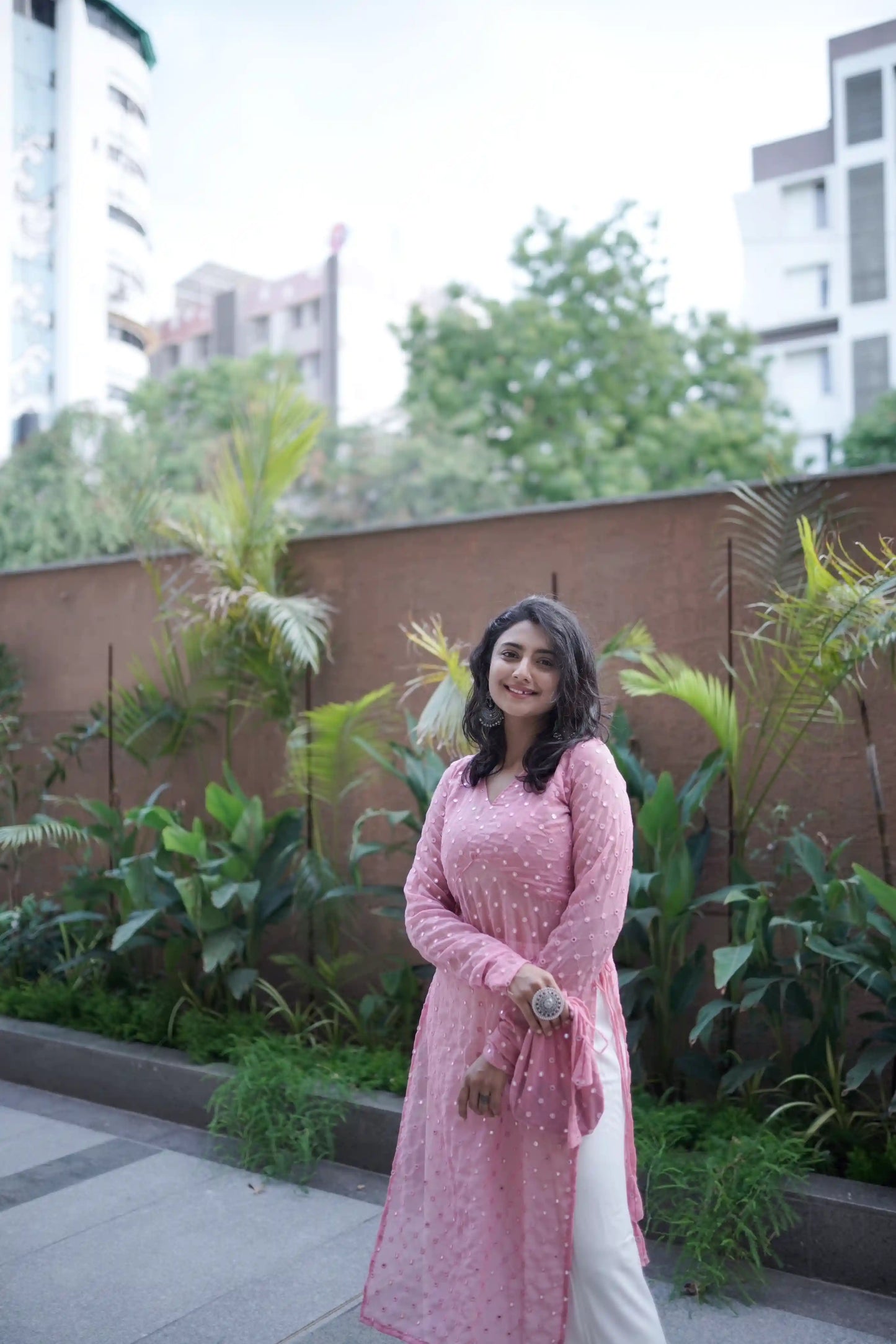 Jhanvi’s Blush Peach Gulnaz Kurta