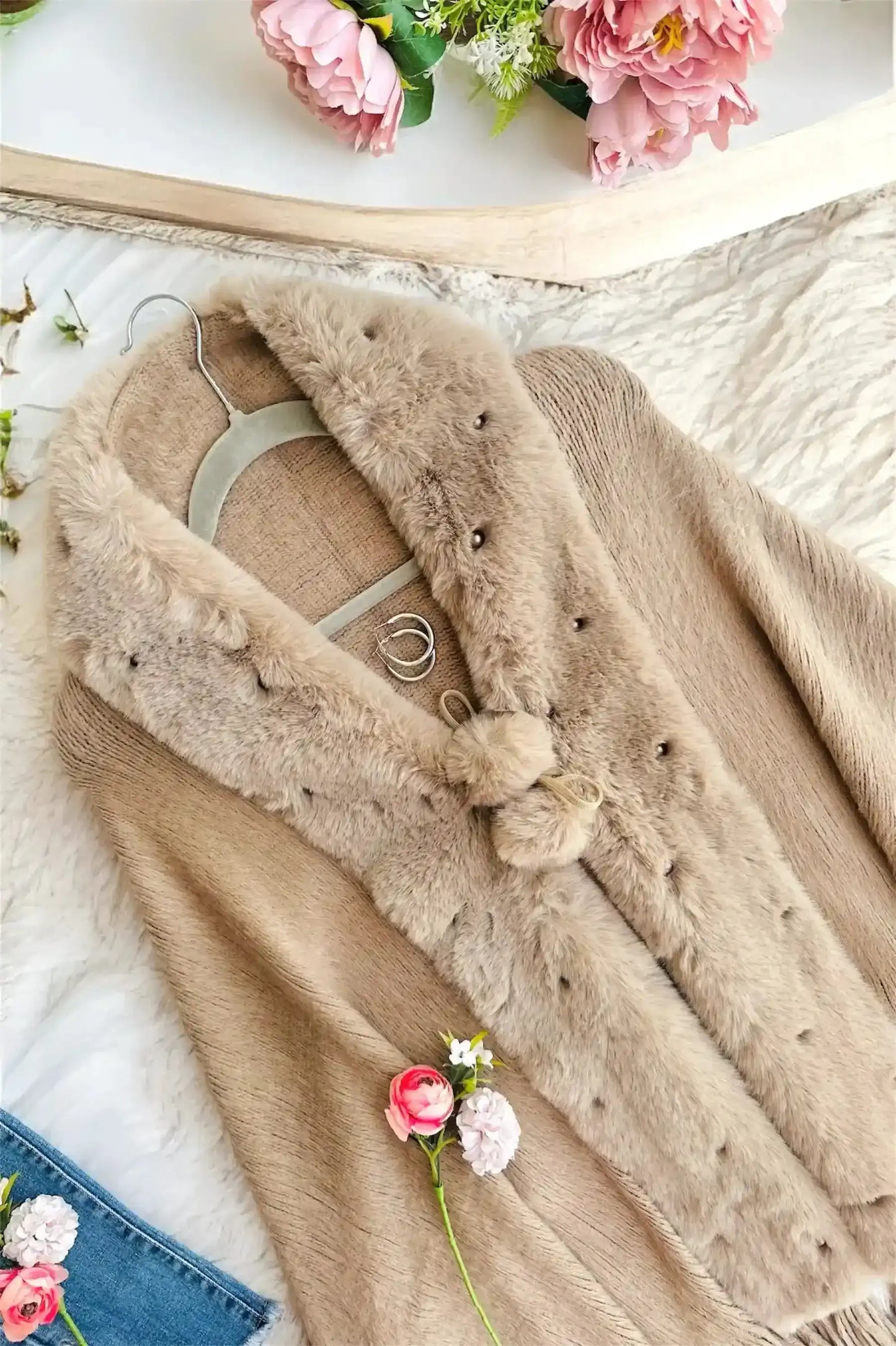 Soft Brown Fur Winter Cape