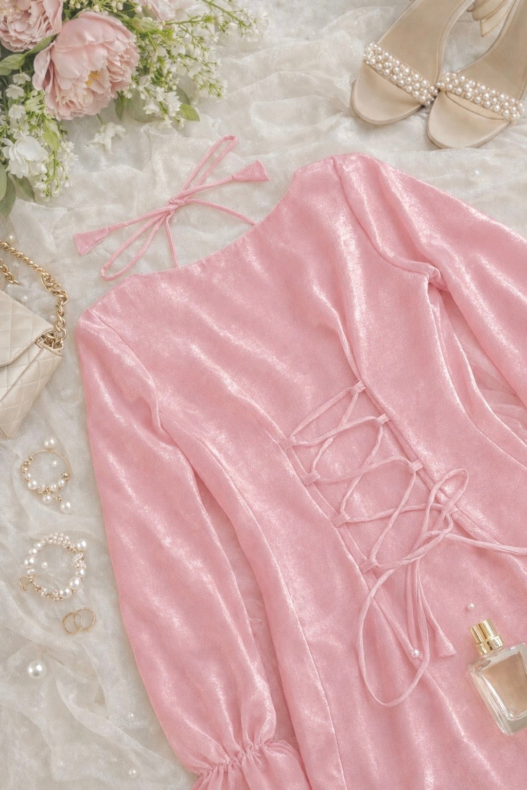 Pink Tie Back Gulnaz Set
