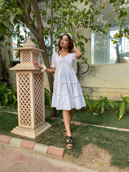 Ivory Bloom Tier Dress