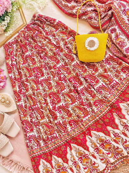 Jaipuri Paisley Flare Twirl Skirt