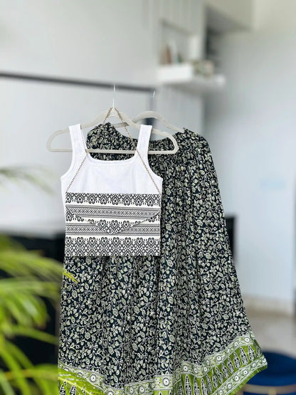Kalamkari Black Jaipuri Twirl Skirt