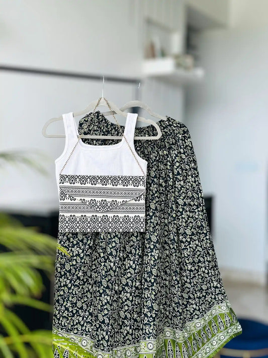 Kalamkari Black Jaipuri Twirl Skirt