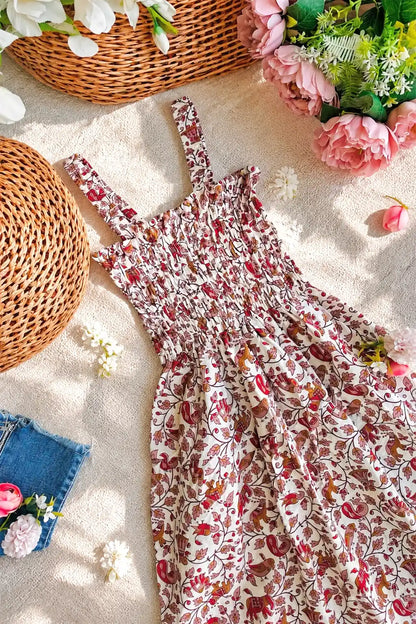 Cream Kalamkari Cute Jaipuri Peplum