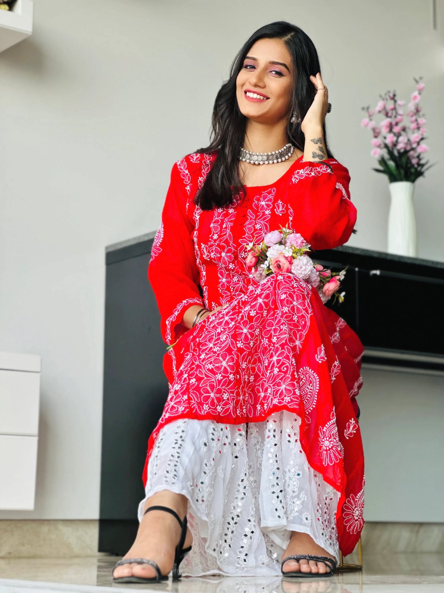 Mahima’s Scarlet Red Meher Anarkali