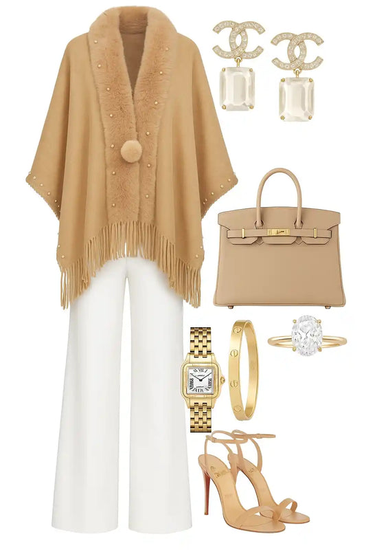 Fur Brown Pearl Winter Cape