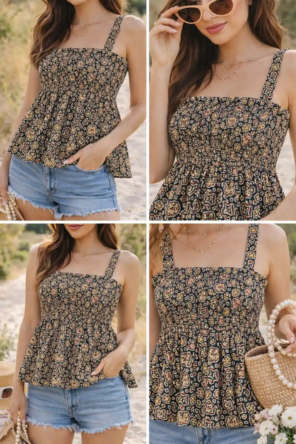 Black Kalamkari Cute Jaipuri Peplum