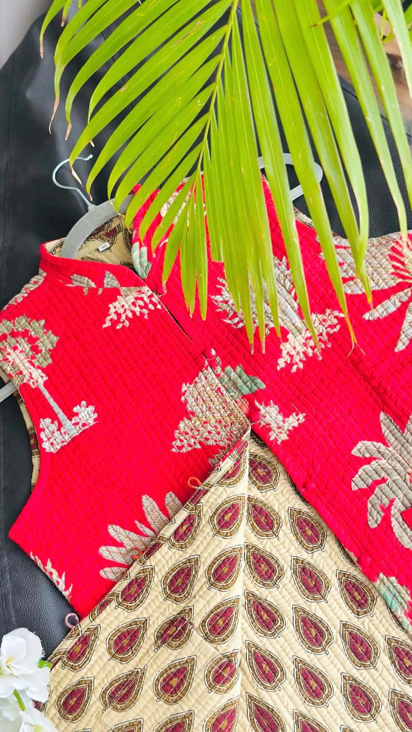 Red Quilted Jaipuri Jacket