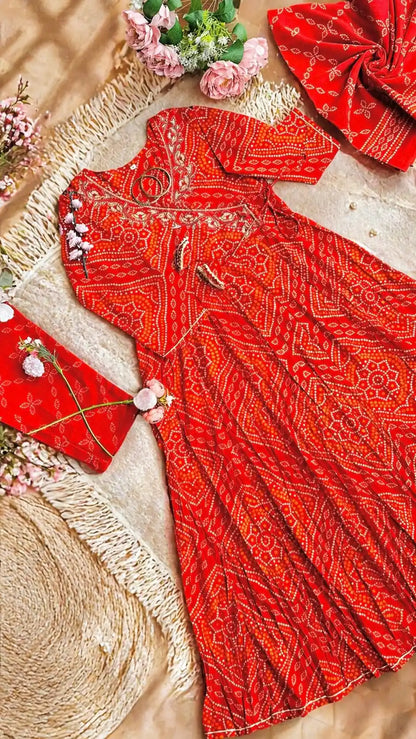 Bandhani Gota Patti Suit Set