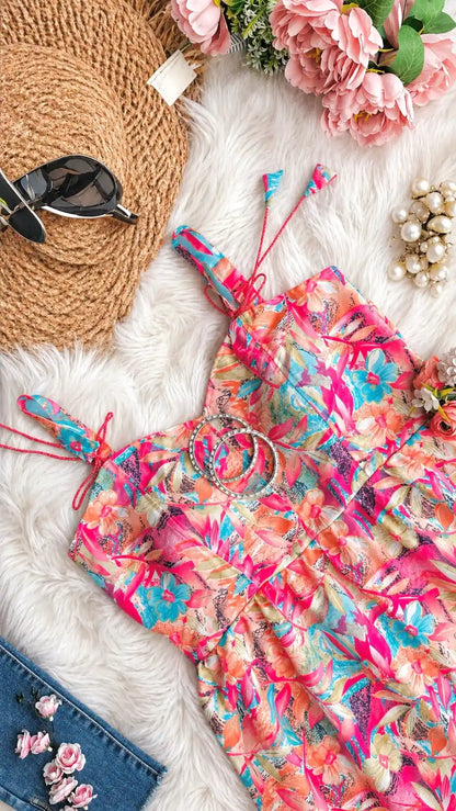 Tropical Bloom Peplum Top