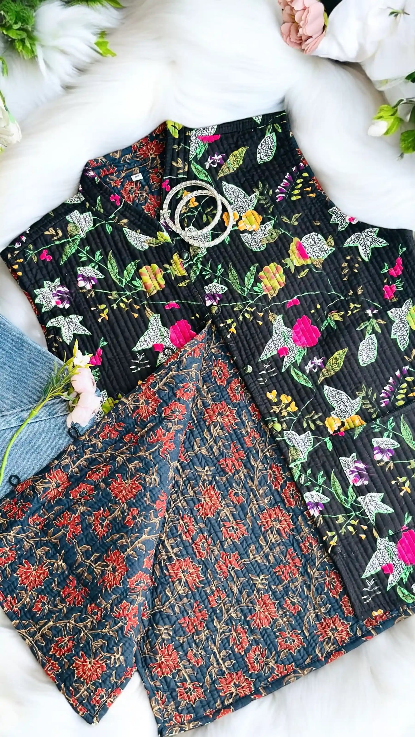 Black Kalamkari Jaipuri Jacket