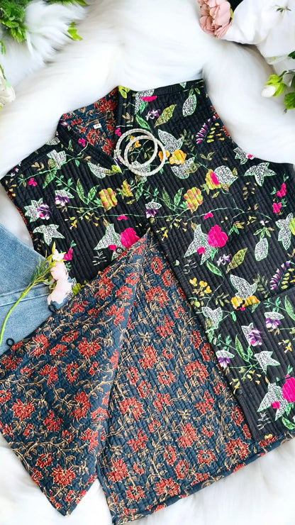 Black Kalamkari Jaipuri Jacket