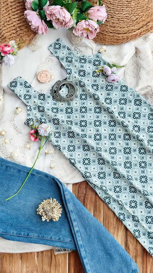 Grey Jaipuri Mulmul Kurta