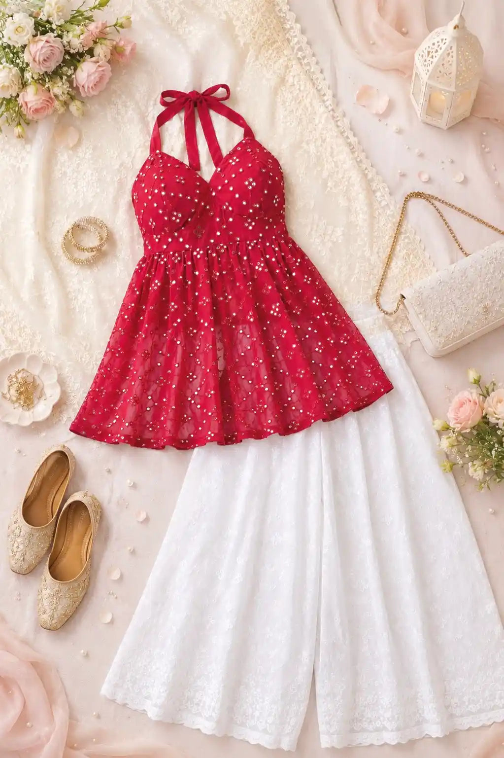 Scarlet Maroon Gulnaz Peplum Top