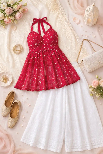 Scarlet Maroon Gulnaz Peplum Top