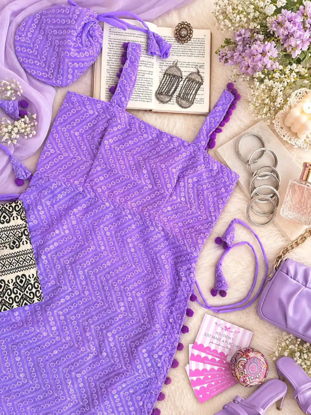Embroidered Blush Lilac Gulnaz Kurta