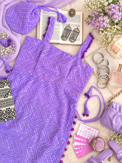 Embroidered Blush Lilac Gulnaz Kurta