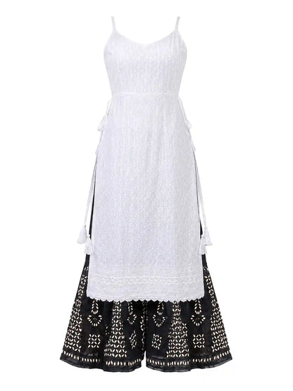 Mahima's Whimsical White Sequence Gulnaz Kurta
