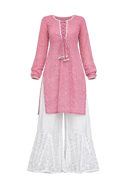 Peach Dori Mirror Gulnaz Kurta