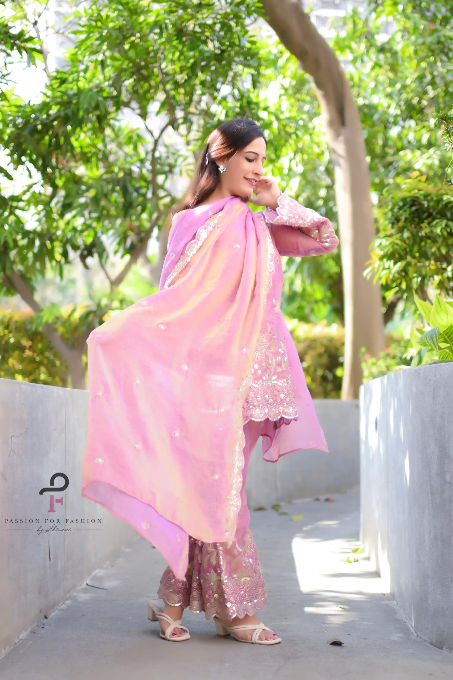 Blush Embroidered Meher Suit Set