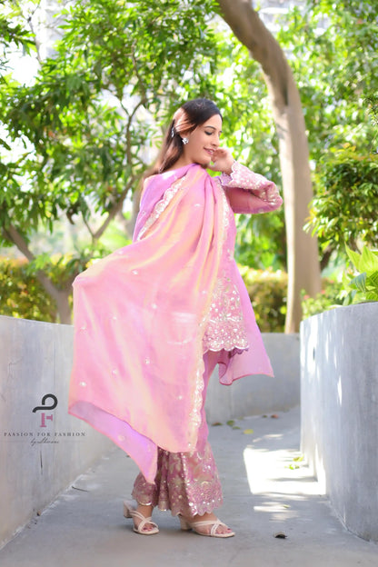 Blush Embroidered Meher Suit Set