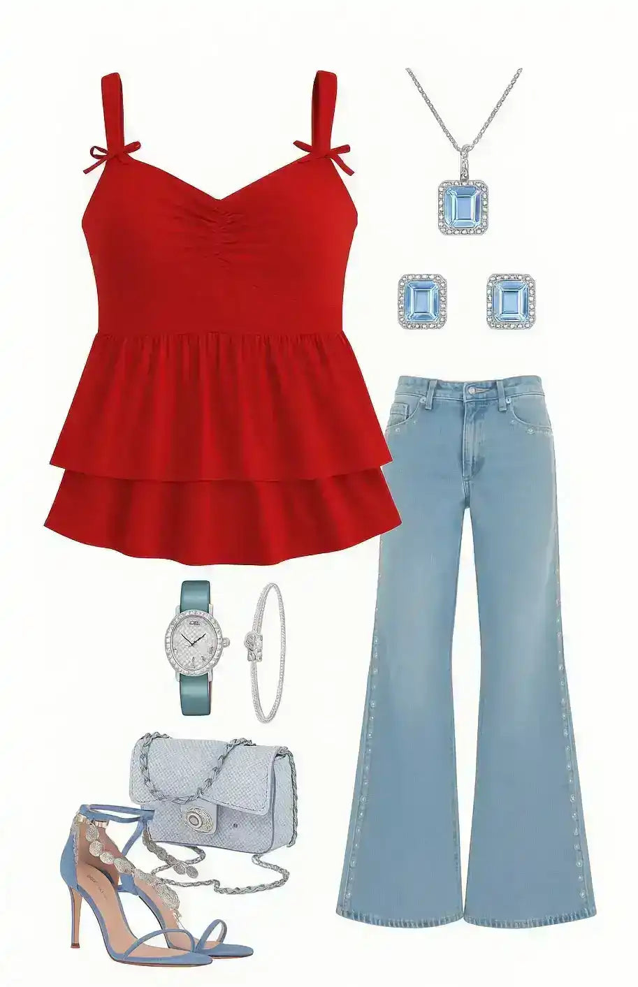 Scarlet Tie-Strap Peplum Top