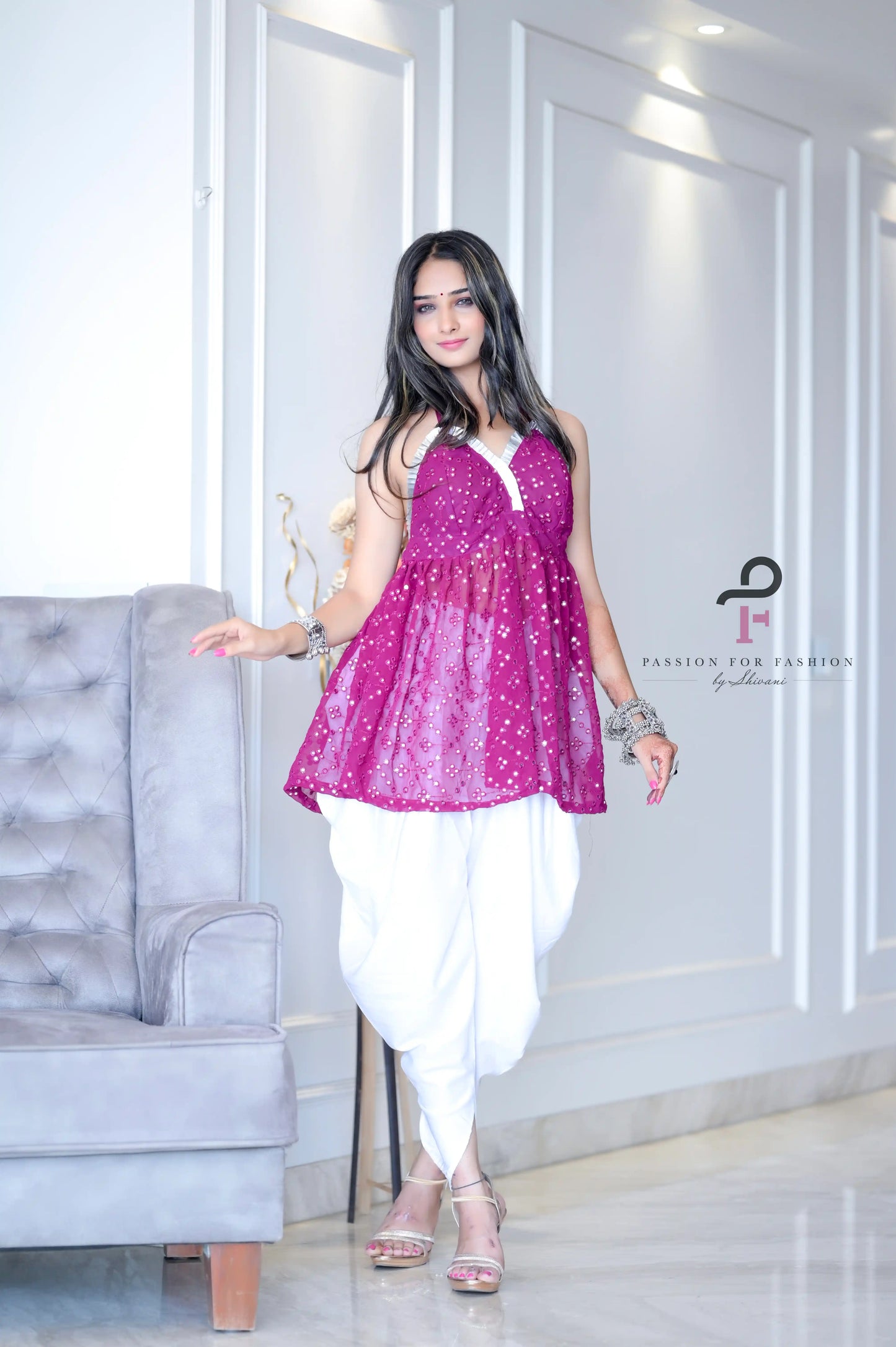 Rosebloom Wine Gulnaz Peplum Top