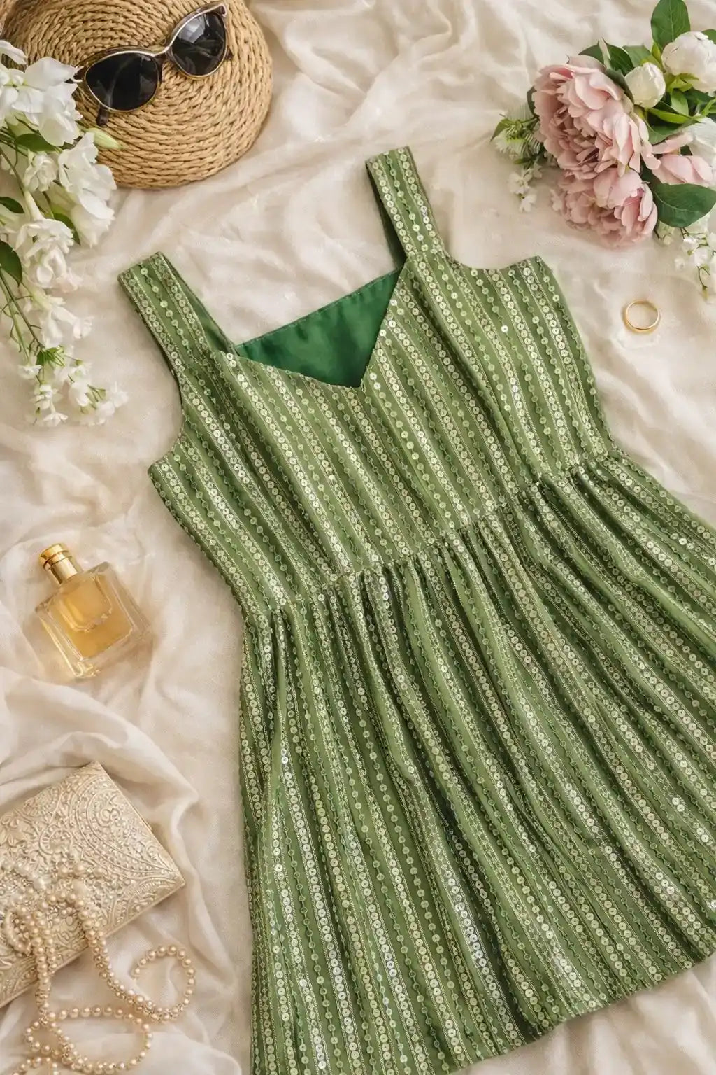 Emerald Spark Sequin Peplum