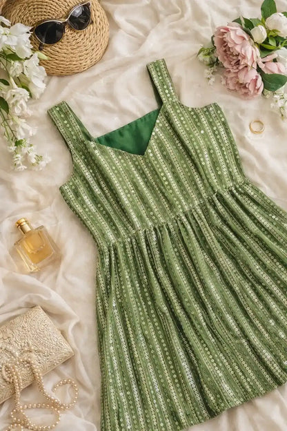 Emerald Spark Sequin Peplum