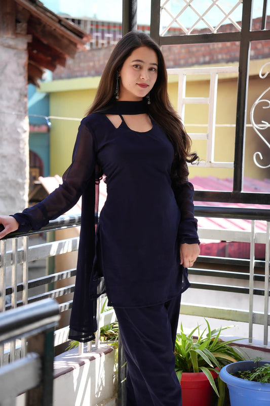 Midnight Blue Gulnaz Kurta Set